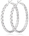 925 Sterling Silver Twisted Hoop Earrings