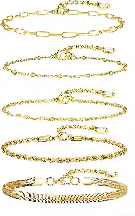Gold Plated Stackable Bracelet Set for Women