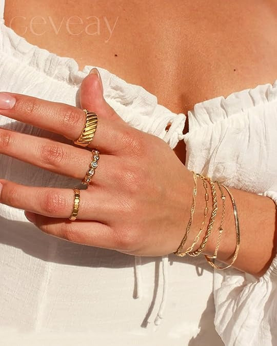 Gold Plated Stackable Bracelet Set for Women