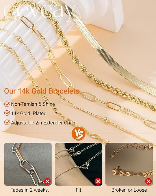 Gold Plated Stackable Bracelet Set for Women