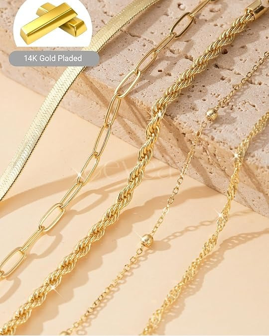 Gold Plated Stackable Bracelet Set for Women