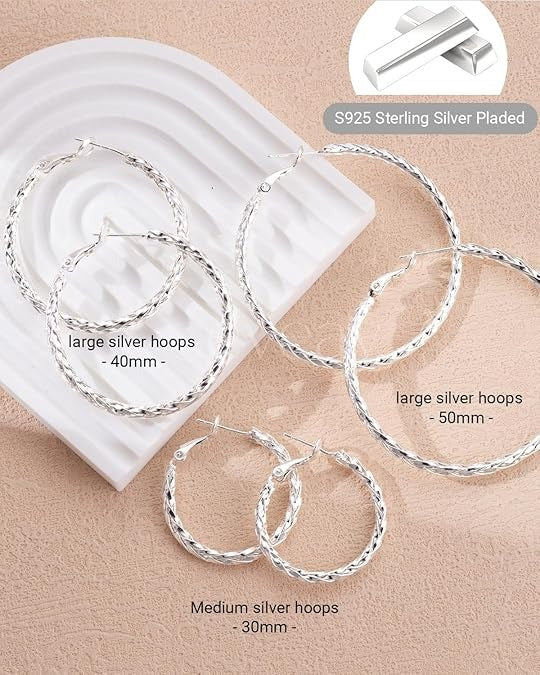 925 Sterling Silver Twisted Hoop Earrings